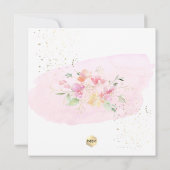 PixDezines Wasserfarbenblush Platterbsen Taufe Einladung (Rückseite)