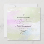 PixDezines Wasserfarbenpinsel Stroke, Baptême Fill Einladung (Rückseite)