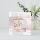 PixDezines Wasserfarbenpinsel Stroke, Baptême Fill Einladung (Stehend Vorderseite)