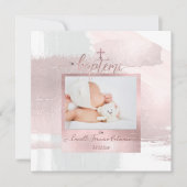 PixDezines Wasserfarbenpinsel Stroke, Baptême Fill Einladung (Vorderseite)