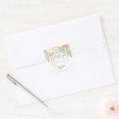 PixDezines Wasserfarbenpione Peach+Mint/Vielen Dan Quadratischer Aufkleber (Umschlag)