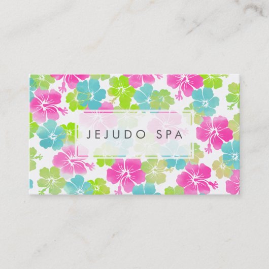 PixDezines Wasserfarbenwirkungen/Hibiskus Visitenkarte (Vorderseite)