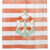 PixDezines Wasserfarbenwirkungen/Nautik/Anker Duschvorhang (Vorderseite)