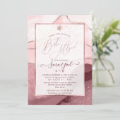 PixDezines Watercolor Agate Burgundy Bat Mitzvah Einladung (Stehend Vorderseite)