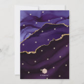 PixDezines Watercolor Agate Eggplant Mitzvah Einladung (Rückseite)