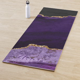 PixDezines Watercolor Agate, Glitzer Lila Imitate Yogamatte