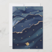 PixDezines Watercolor Agate Slate Blue Mitzvah Einladung (Rückseite)