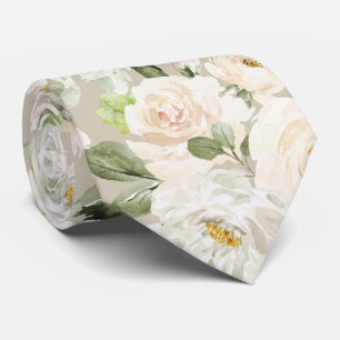 PixDezines Watercolor Alabaster Creme Rose Krawatte