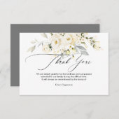 PixDezines Watercolor Alabaster Rose Bereavement Einladung (Vorne/Hinten)