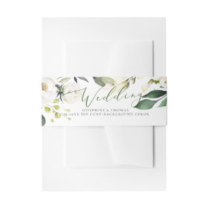 PixDezines Watercolor Alabaster Rose Einladungsbanderole