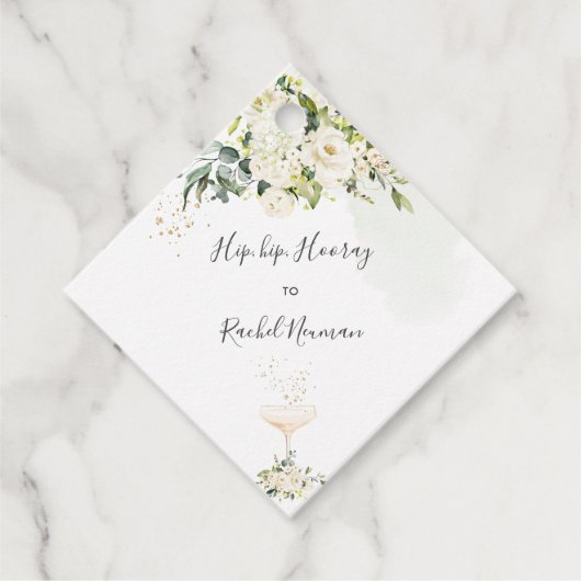 PixDezines Watercolor Alabaster Rose Geschenkanhänger (Vorderseite)