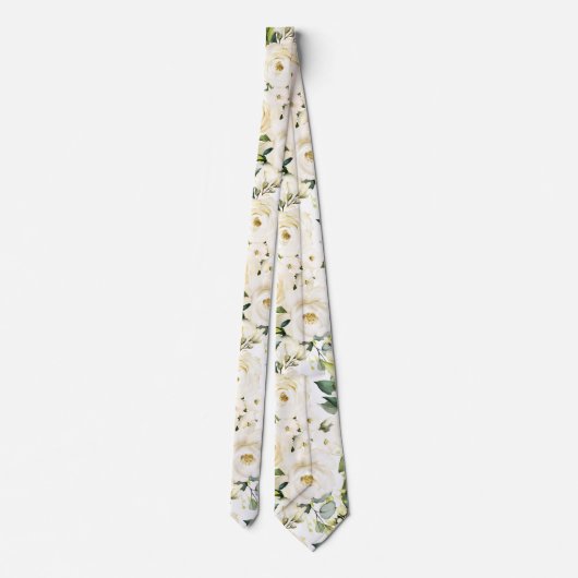 PixDezines Watercolor Alabaster Rose Neck Tie Krawatte (Rückseite)