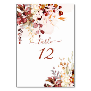 PixDezines Watercolor Autumn Gum Eucalyptus Tischnummer