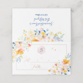 PixDezines Watercolor Bat Mitzvah, Mittsommerliche Platzkarte (Außenseite Aufgefaltet)