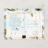 PixDezines Watercolor Beach Rett Date Foto Ankündigungspostkarte (Rückseite)