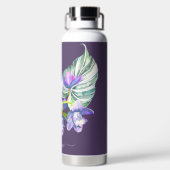 PixDezines Watercolor Blasses Lila Cymbidium Orchi Trinkflasche (Rückseite)