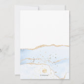 PixDezines Watercolor Blue Agate Christening Einladung (Rückseite)