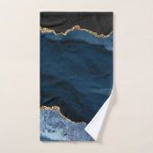 PixDezines Watercolor Blue Agate Gold Veins Badhandtuch Set (Handtuch)