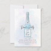 PixDezines Watercolor Blue Champagne Brunch Bubbly Einladung (Vorderseite)