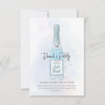 PixDezines Watercolor Blue Champagne Brunch Bubbly