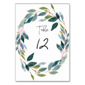 PixDezines Watercolor Blue Gum Eucalyptus Tischnummer (Rückseite)