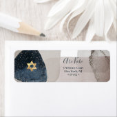 PixDezines Watercolor Blue Modern Abstrakt Label (Insitu)