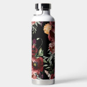 PixDezines Watercolor Blume Marsala Rote Rosen Trinkflasche (Rechts)