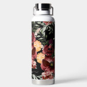 PixDezines Watercolor Blume Marsala Rote Rosen Trinkflasche (Rückseite)