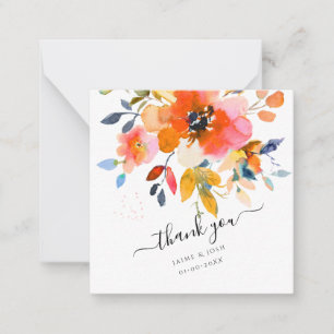 PixDezines Watercolor Blume Ombre Orange Rose Mitteilungskarte