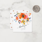 PixDezines Watercolor Blume Ombre Orange Rose Mitteilungskarte (Vorderseite/Rückseite Beispiel)