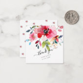 PixDezines Watercolor Blume Ombre Rote Rosen Mitteilungskarte (Vorderseite/Rückseite Beispiel)