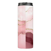 PixDezines WATERCOLOR BLUSH BURGUNDY AGATE Thermosbecher (Rückseite)