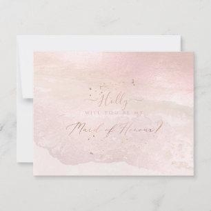 PixDezines Watercolor Blush Coastal Brautjungfer Einladung
