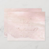 PixDezines Watercolor Blush Coastal Bridesmaid Einladung (Vorne/Hinten)