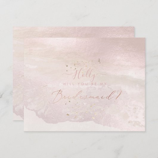 PixDezines Watercolor Blush Coastal Bridesmaid Einladung (Vorne/Hinten)