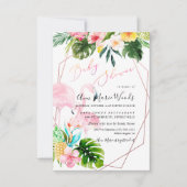 PixDezines Watercolor Blush Flamingos Babydusche Einladung (Vorderseite)