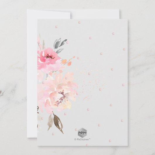 PixDezines Watercolor Blush Peonies Bat Mitzvah Einladung (Rückseite)