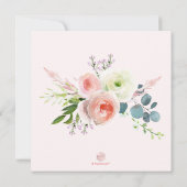 PixDezines Watercolor Blush Pink Peonies Einladung (Rückseite)