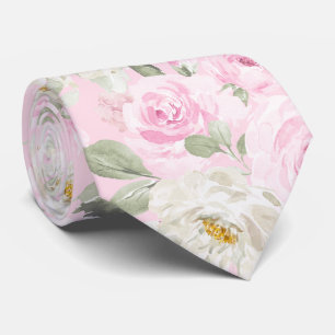 PixDezines Watercolor Blush Pink Roses DIY Bckgrnd Krawatte