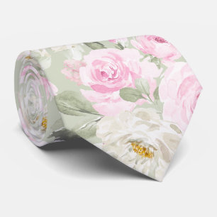PixDezines Watercolor Blush Pink Roses DIY Bckgrnd Krawatte