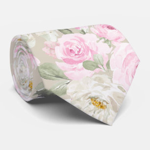 PixDezines Watercolor Blush Pink Roses DIY Bckgrnd Krawatte