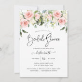 PixDezines Watercolor Blush Rose Brautparty Einladung (Vorderseite)