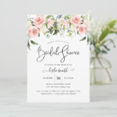 PixDezines Watercolor Blush Rose Brautparty Einladung (Stehend Vorderseite)