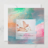 PixDezines Watercolor Brushed Baptême Fille Einladung (Vorderseite)