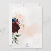 PixDezines Watercolor Burgundy Rose Bat Mitzvah Einladung (Rückseite)
