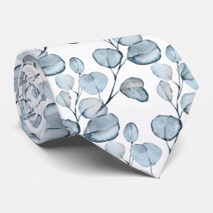 PixDezines Watercolor Dusty Blue Gum Eukalyptus Krawatte