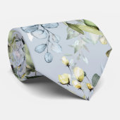 PixDezines Watercolor Dusty Blue Gum Foliage Neck Krawatte (Gerollt)