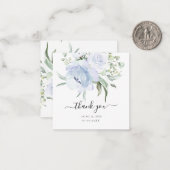 PixDezines Watercolor Dusty Blue Rose Vielen Dank Mitteilungskarte (Vorderseite/Rückseite Beispiel)