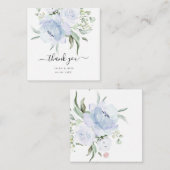 PixDezines Watercolor Dusty Blue Rose Vielen Dank Mitteilungskarte (Vorne/Hinten)