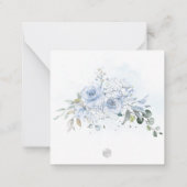 PixDezines Watercolor Dusty Blue Rose Vielen Dank Mitteilungskarte (Rückseite)